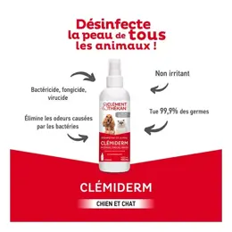 Clément Thékan Clémiderm Désinfectant de la peau pour tous animaux 150 ml