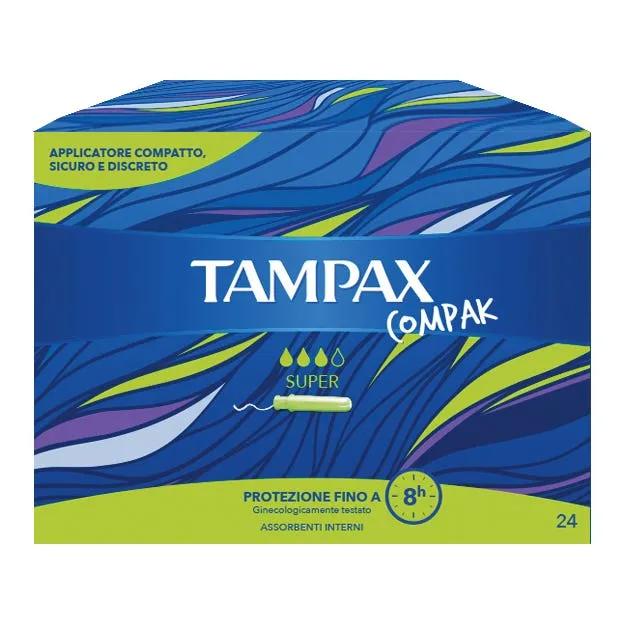 Tampax Compak Super Assorbenti Flusso Medio Forte 24 Pezzi