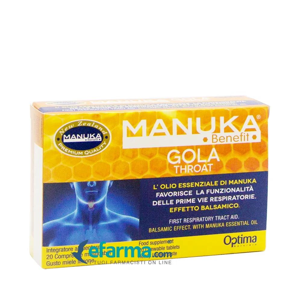 Optima Manuka Benefit Gola Voce Integratore Antinfiammatorio 20 Compresse Masticabili