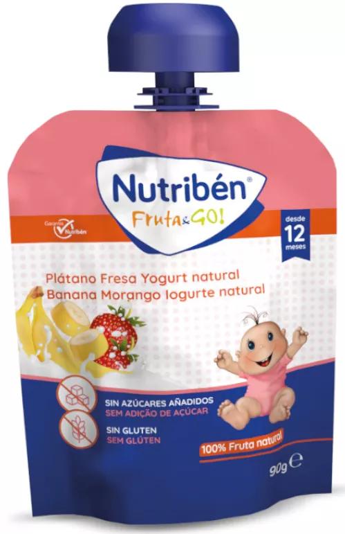 Nutriben fruit & Go Banana Strawberry and Yogurt 90g