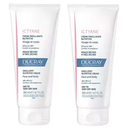 Ducray Ictyane Crème Emolliente Nutritive Lot de 2 x 200ml