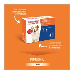 Clement Thekan Fiprokil Anti-Puces Anti-Tiques Chien 2-10kg 4 pipettes