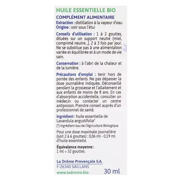 Ladrome oil essential BIO Lavender Fine 30ml