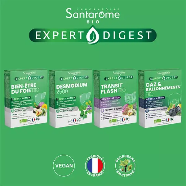 Santarome - Transit Flash Bio - Aide à la digestion - 15 comprimés