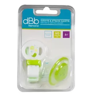 dBb Remond Ciuccio Fisiologico Silicone Seconda Età + Porta Ciuccio Verde