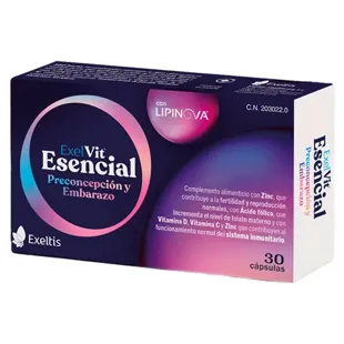 Exelvit Esencial para Preconcepción y Embarazo 30 Cápsulas