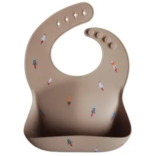 Mushie Babero Silicona Print Rocket