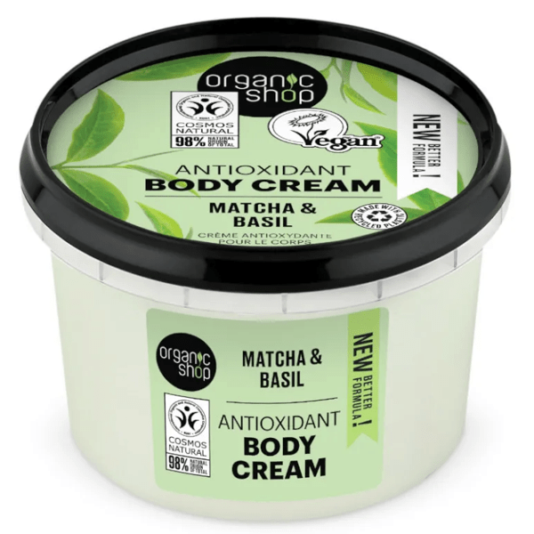 Organic Shop Matcha und Basilikum Antioxidative Körpercreme 250 ml