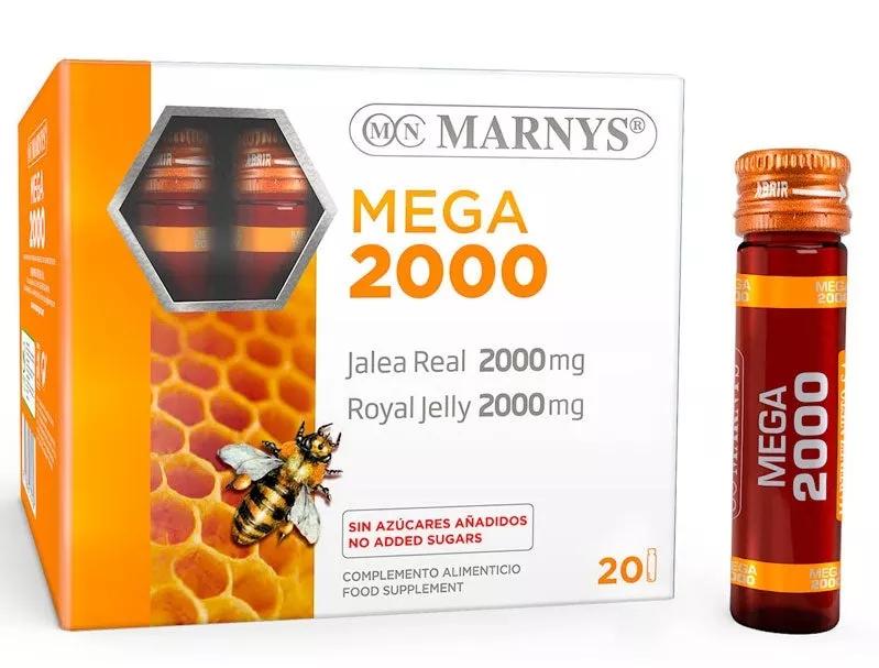 Mega Royal Jelly 2000 mg Marnys 20 flesjes