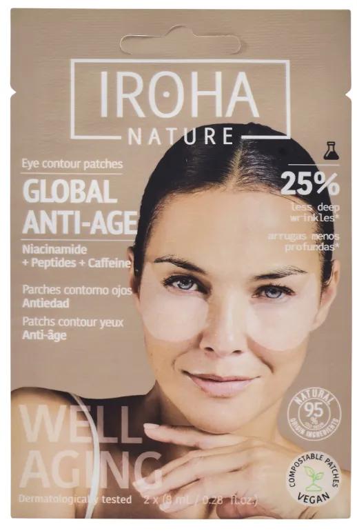 Patchs pour les yeux Iroha Nature avec niacinamide, caféine et peptides