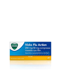 Vicks Flu Action 200 mg/ 30 mg Ibuprofene Pseudoefedrina 12 Compresse