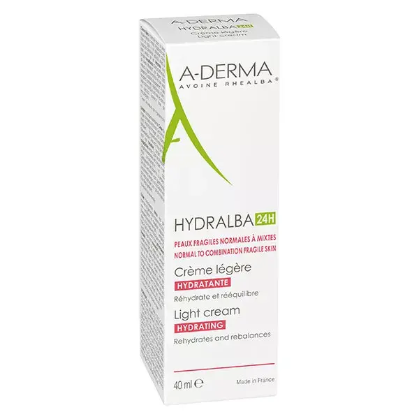 A-Derma Hydralba Crème Hydratante Légère 24h 40ml
