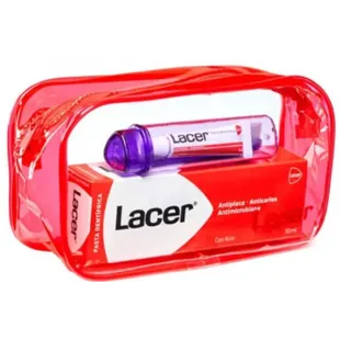 Lacer Trousse de Toilette de Voyage Dentifrice Anti-Caries 50 ml + Brosse + Dentifrice 5 ml