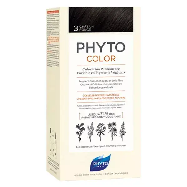 Phyto Color Coloración Permanente 3 Castaño Oscuro
