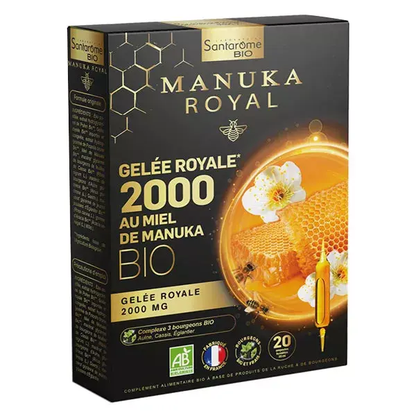 Santarome Bio - Gelée Royale 2000 Miel de Manuka Bio - 20 ampoules
