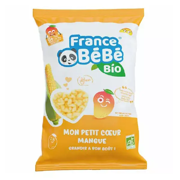 France Bébé Nutrition Mon Petit Cœur de Maïs Soufflé Mangue +8m Bio 30g