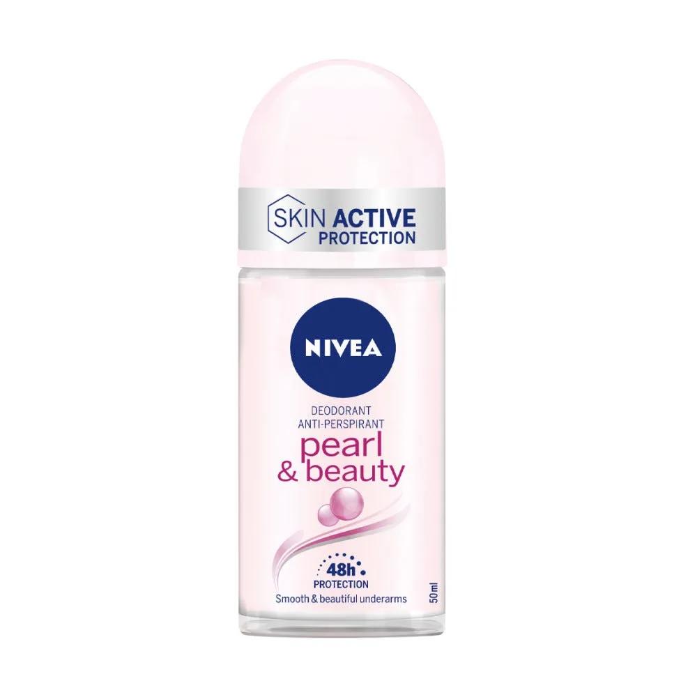 Nivea Pearl & Beauty Deodorante Roll On Donna Antitraspirante Pelle Morbida 50 ml