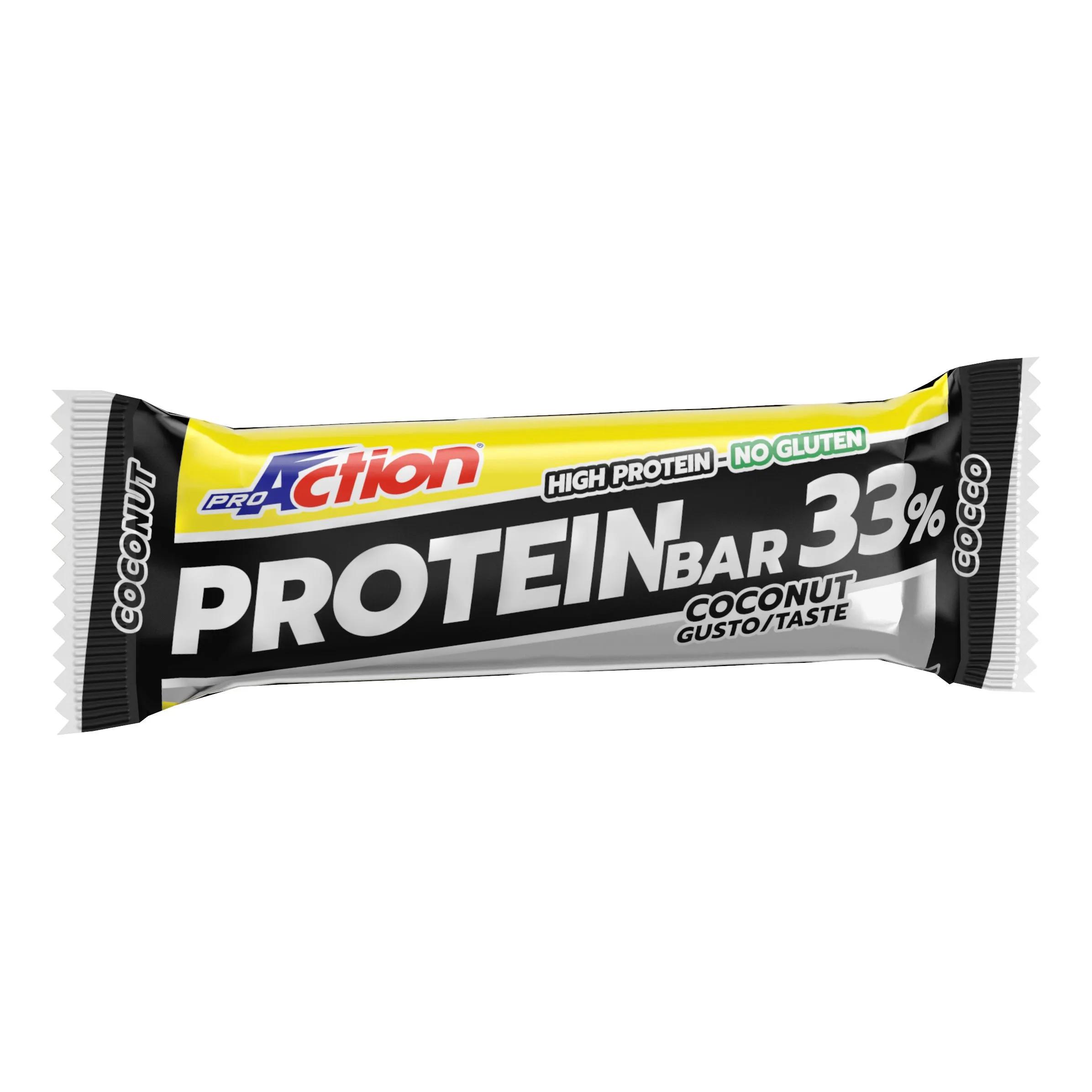 ProAction Protein Bar 33% Barrette Proteica Gusto Cocco Con Cacao 50 g