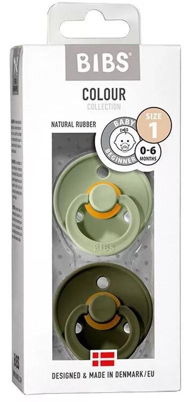 Bibs Sage Schnuller, Größe 1, 0–6 Monate, Grüntöne, 2 Einheiten