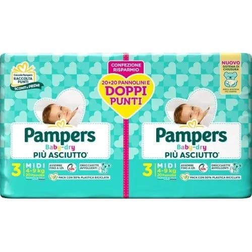 Pampers Baby Dry Midi Pannolini 40 Pezzi 4-9 Kg Misura 3