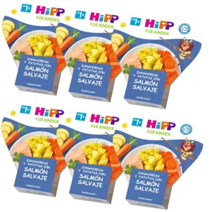 HiPP Zanahorias y Patatas con Salmón Salvaje +1 Año 6x250 gr