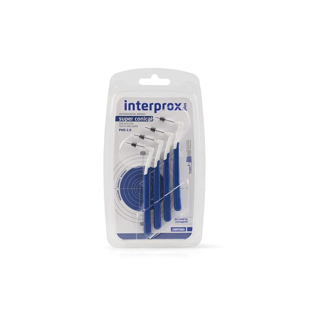 Interprox Plus Super Conical Anti-Placca e Anti-Carie 4 Scovolini Blu