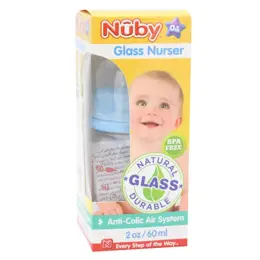 Nuby Biberon Verre Bleu +0m 60ml