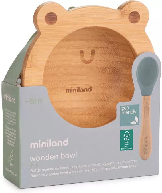 Miniland Kom en Bamboe Lepel +6m Kikker
