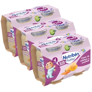 Nutribén Potitos Cena Crema de Calabaza y Zanahoria +4m 6x190 gr