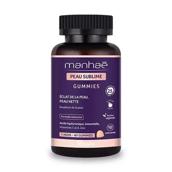 Manhaé Pelle Sublime Gummies -  Pelle Splendente & Peau Pulita - 60 gummies