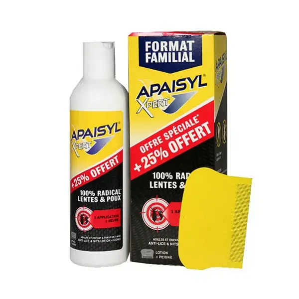 Apaisyl Xpert nits and lice 250ml + comb