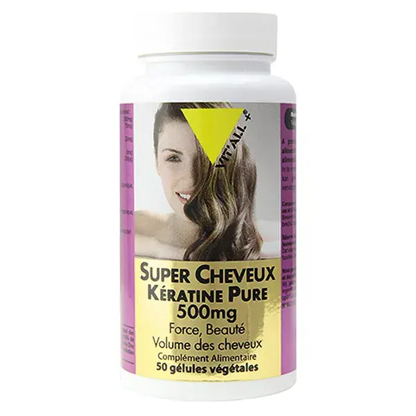 Vit'all+ Super Cheveux Kératine Pure 500mg 50 gélules végétales