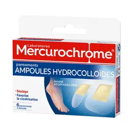 Mercurochrome Pansements Hydrocolloïdes Ampoules 2 Formats boite de 6