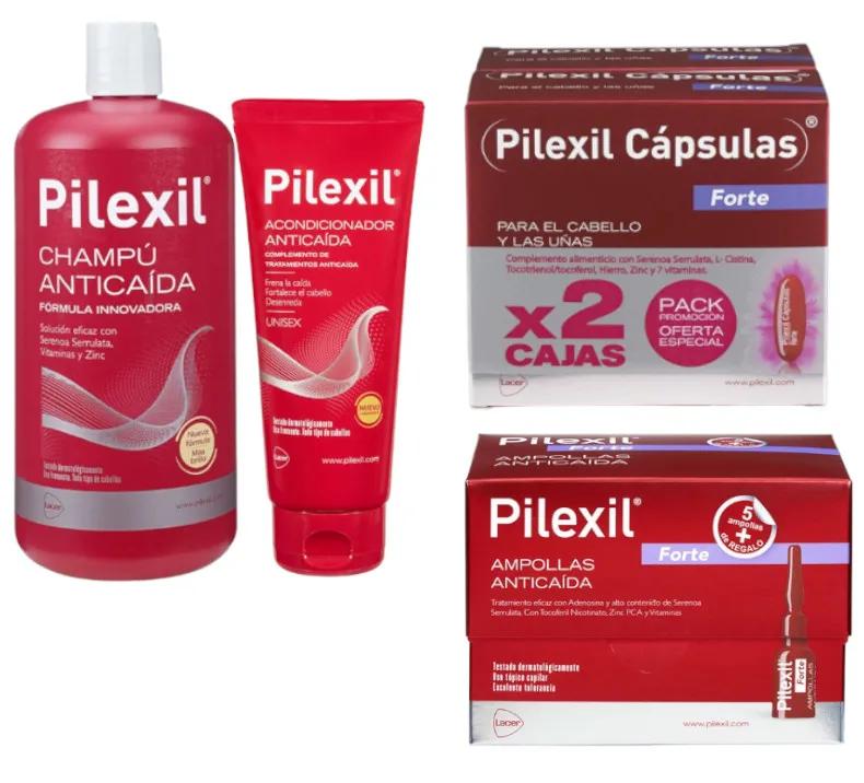 Pilexil Anti-Haaruitval Shampoo + Conditioner + Forte Blisters + Forte Capsules