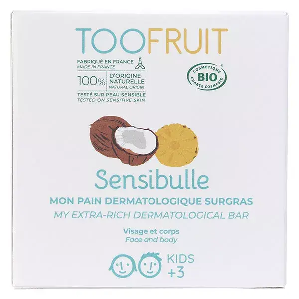 Toofruit Enfant Corps Pain Dermatologique Surgras Ananas Coco Bio 85g