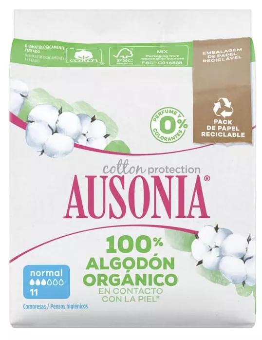 Ausonia Compresas Cotton Protection Normal Alas 11 uds