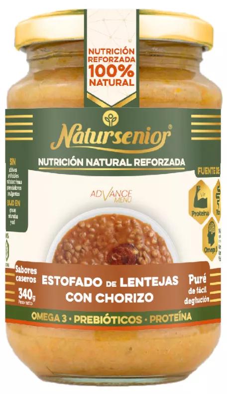 Natursenior Purée de Lentilles Compotées au Chorizo Ω3+Prébiotiques+Protéines 340 gr