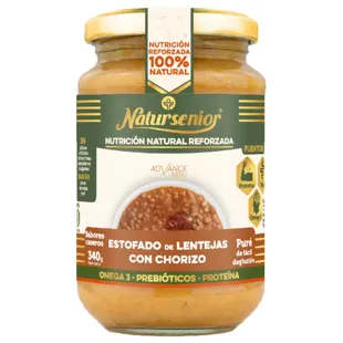 Natursenior Puree Stewed Lentils with Chorizo Ω3+Prebiotics+Protein 340 gr