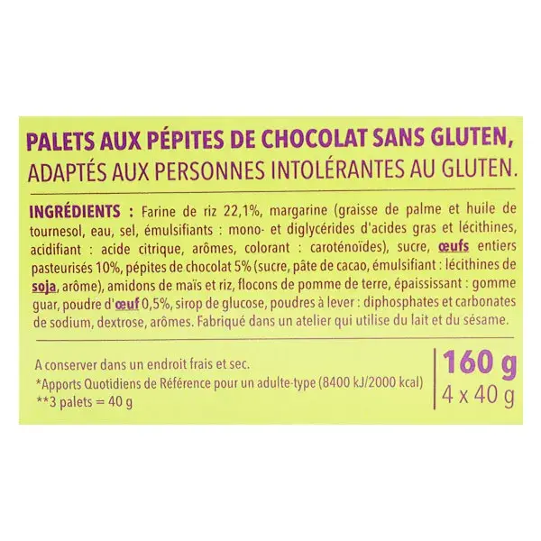 Gerblé Sans Gluten Biscotti con Gocce di Cioccolato 160g