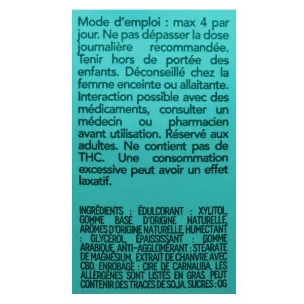 Kaya Anxiété et Sautes d'Humeur Chewing Gum Naturel Relaxant CBD 5mg 10 unités