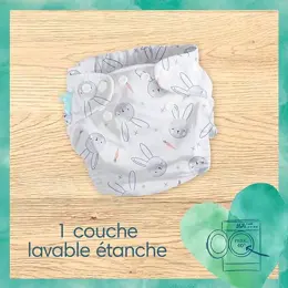 Pampers Harmonie Hybrid 3 à 16kg Oeko-Tex 1 Couche Lavable + 15 Coeurs Absorbants Jetables 