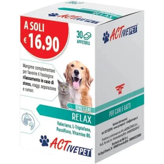 Active Per Relax Integratore Rilassamento Contro Stress Per Cani e Gatti 30 Compresse