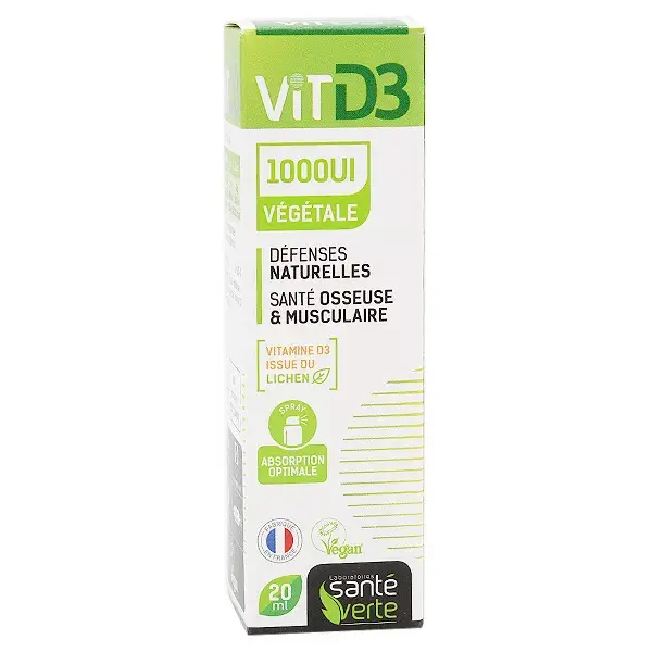 Santé Verte Vit D3 Végétale 1000UI Spray 20ml