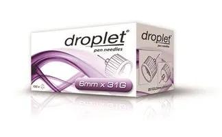 Droplet Ago Penna 31G Per Insulina 6 mm 100 Pezzi