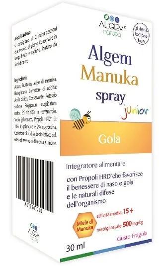 Algem Manuka Spray Junior Integratore Benessere Naso e Gola 30 ml