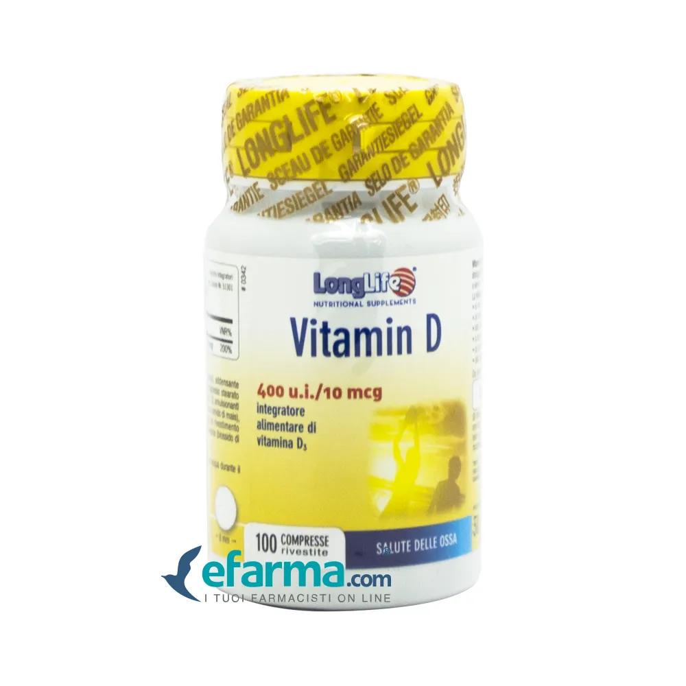 LongLife Vitamina D 400 U.I. Integratore Ossa 100 Compresse