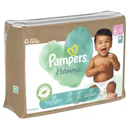 Pampers Couches Harmonie T4 (9-14 Kg) Avec Emballage Papier Recyclable