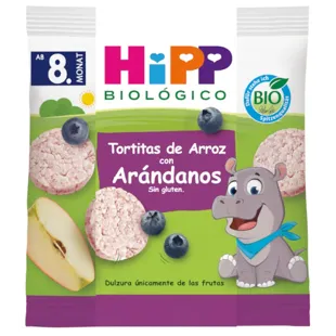 Hipp Tortitas De Arroz Con Arándanos Bio +8m 30 gr