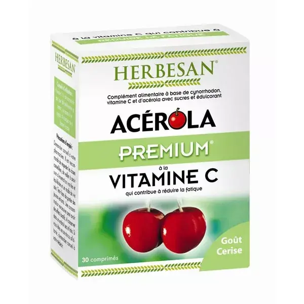 Herbesan Acérola Premium Vitamine C 500 30 comprimés à croquer