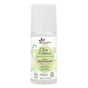 Fleurance Nature - Deodorante Acqua delle Delizie alla Verbena e al Bergamotto Biologico - Flacone Roll-on da 50 ml